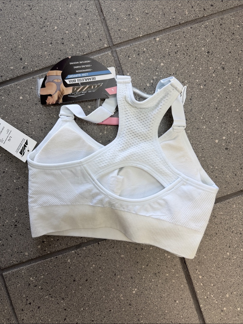 Avia White Racerback Seamless Sports Bra
